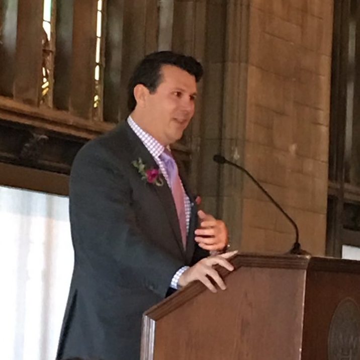 Our CEO James Koutoulas accepts the Emerging Leader Award from Northwestern Pritzker School of Law